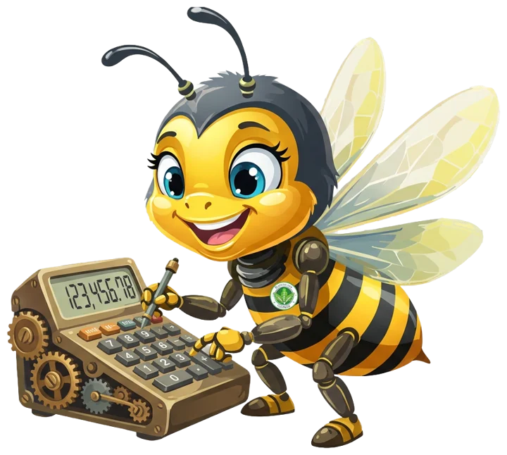 Bea the bee with a calculator