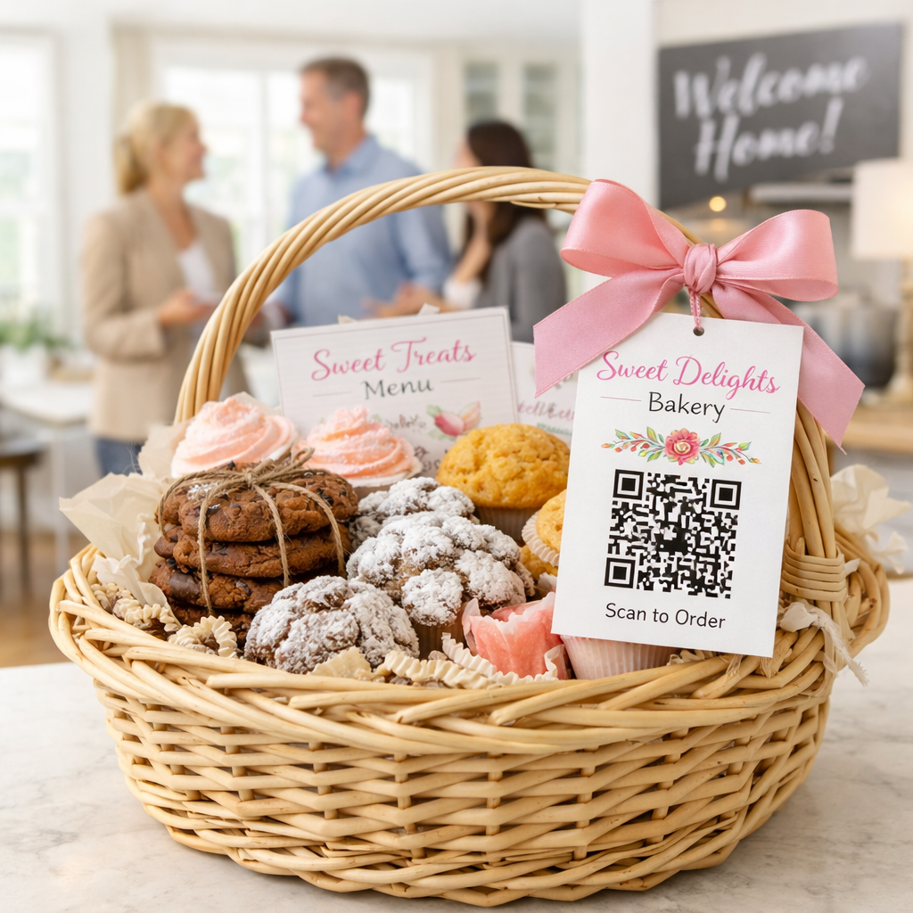 Basked of baked goods at an open house as a an idea for Low-Cost Marketing Ideas for Cottage Food Businesses