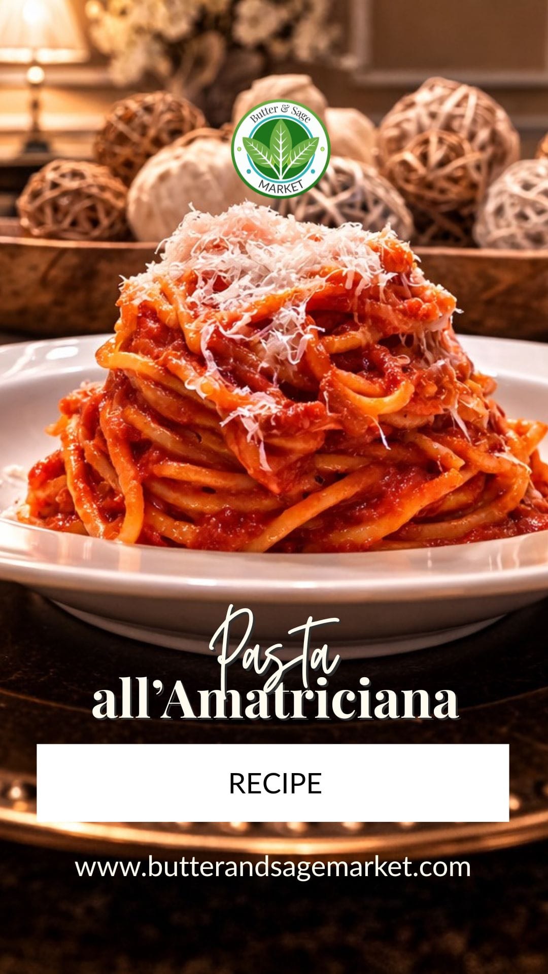 A plate of delicious pasta all'Amatriciana