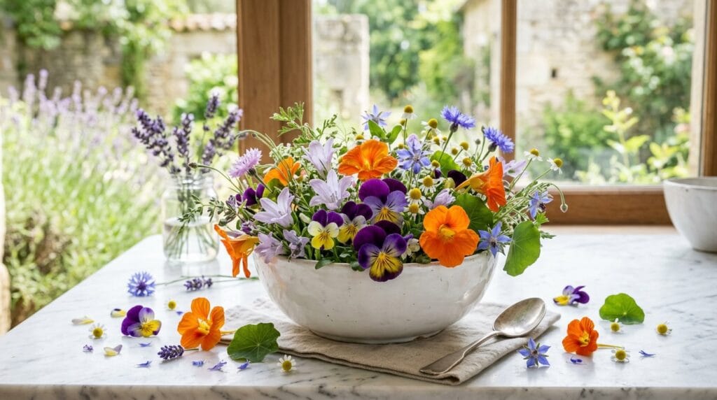 edible flowers garden