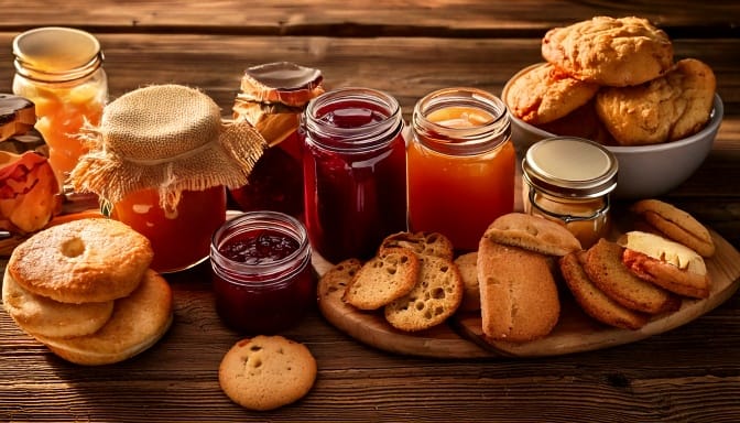Texas cottage food law 2026 — homemade jams and baked goods on a rustic wooden surface
