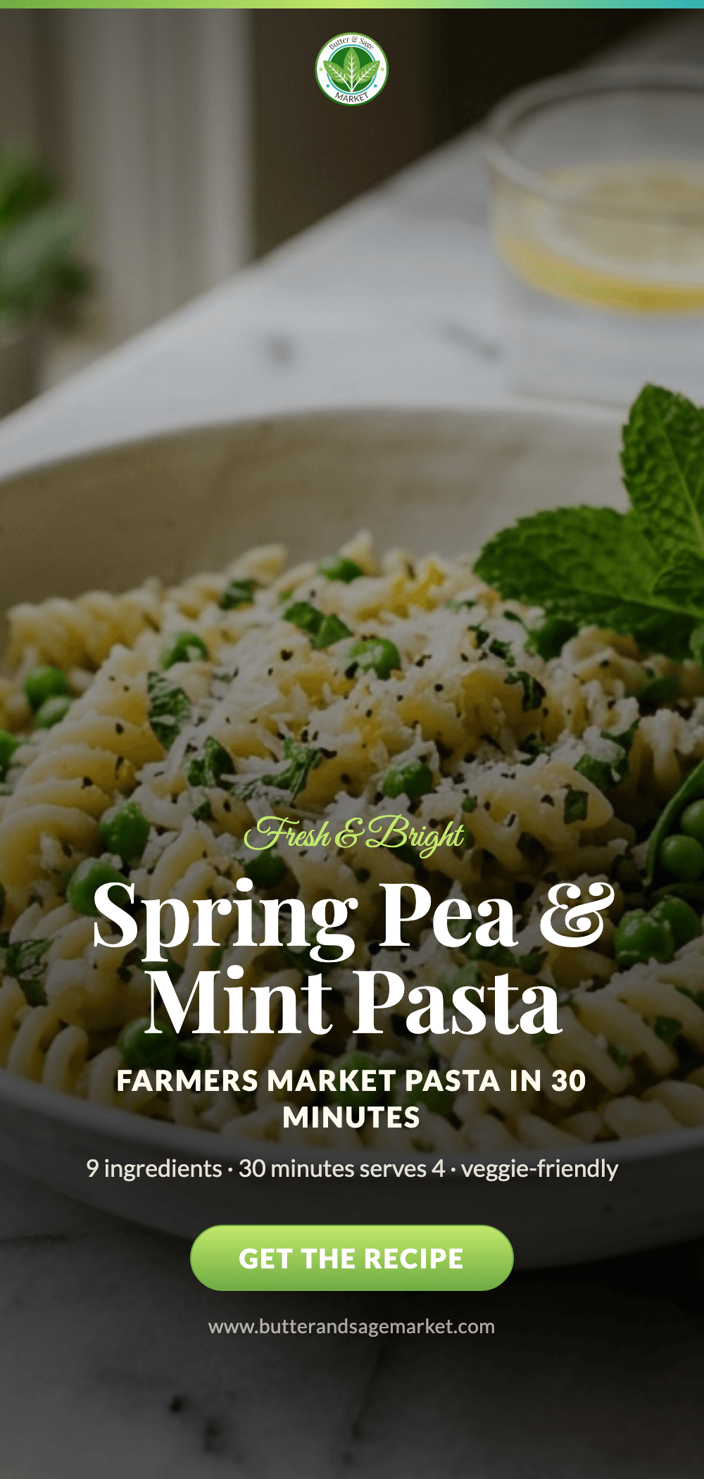 Spring Pea and Mint Pasta with Lemon Brown Butter
