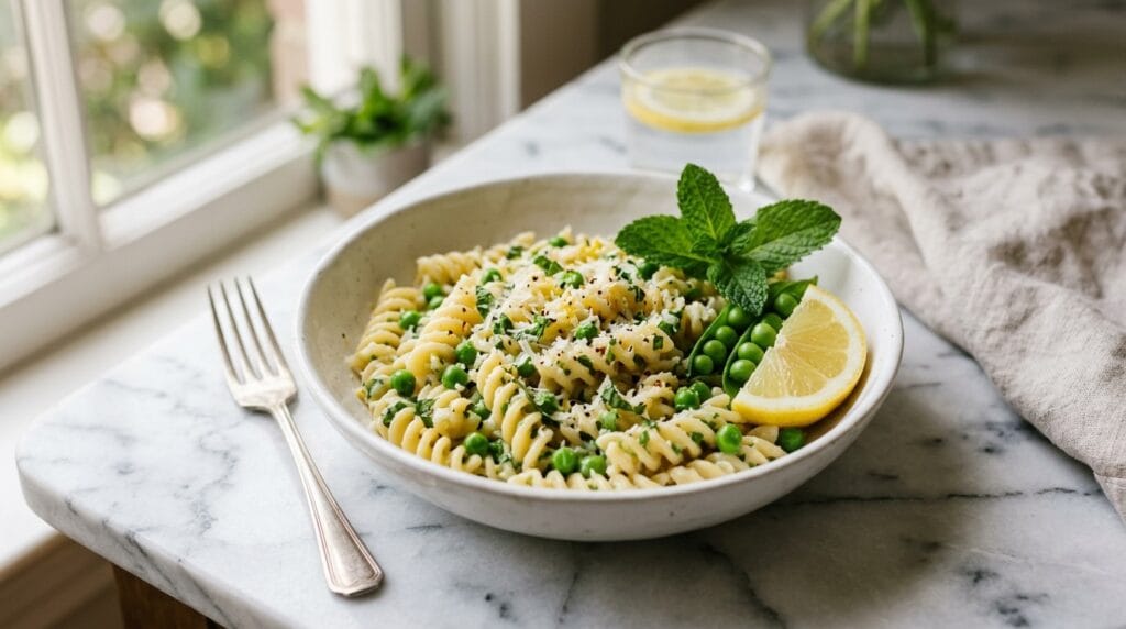 Spring Pea and Mint Pasta with Lemon Brown Butter