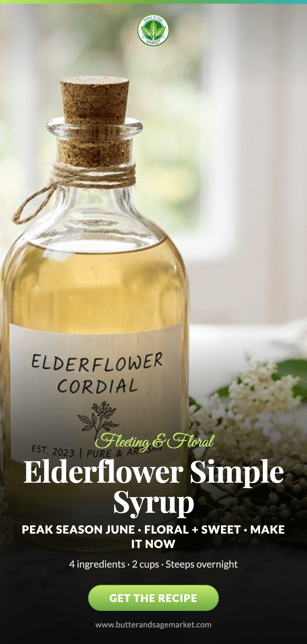 Homemade Elderflower Simple Syrup