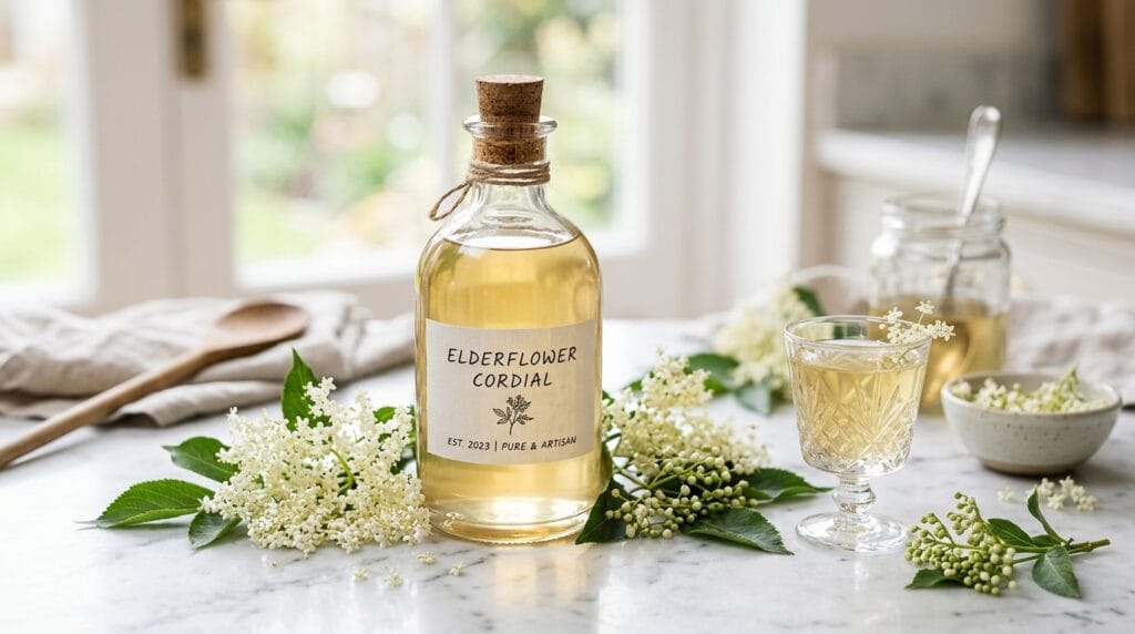 Homemade Elderflower Simple Syrup