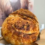 Roasted Garlic-Rosemary-Cheddar Sourdough loaf