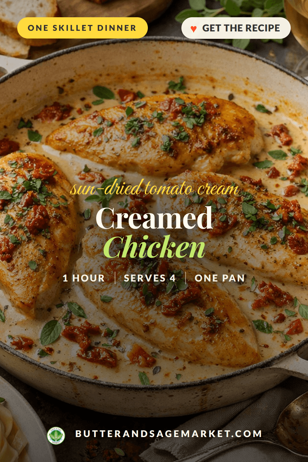 Franco Italian Creamed Chicken with Sun Dried Tomatoes