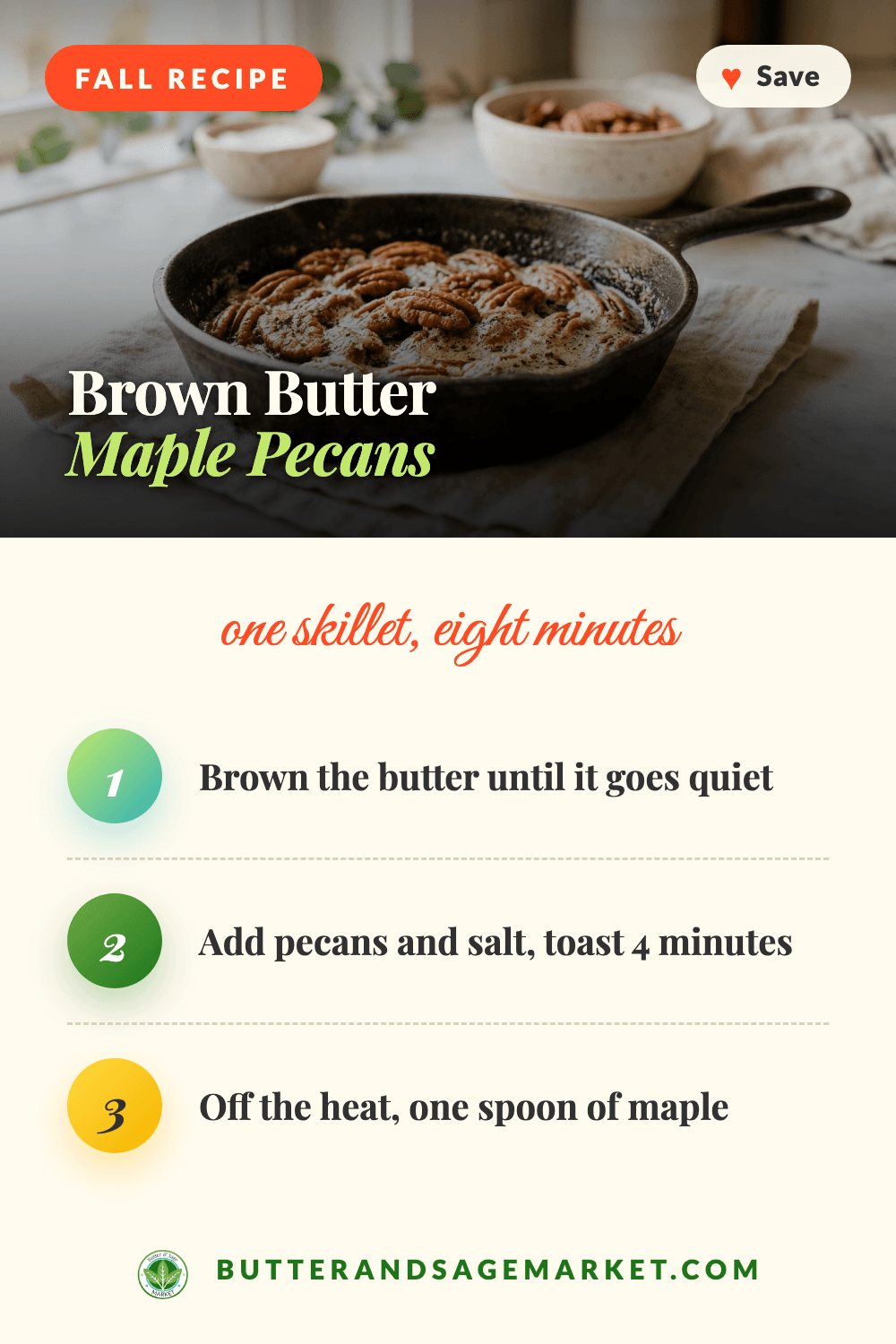 Brown Butter Maple Pecans