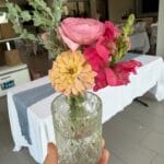 Wedding bud vase flowers
