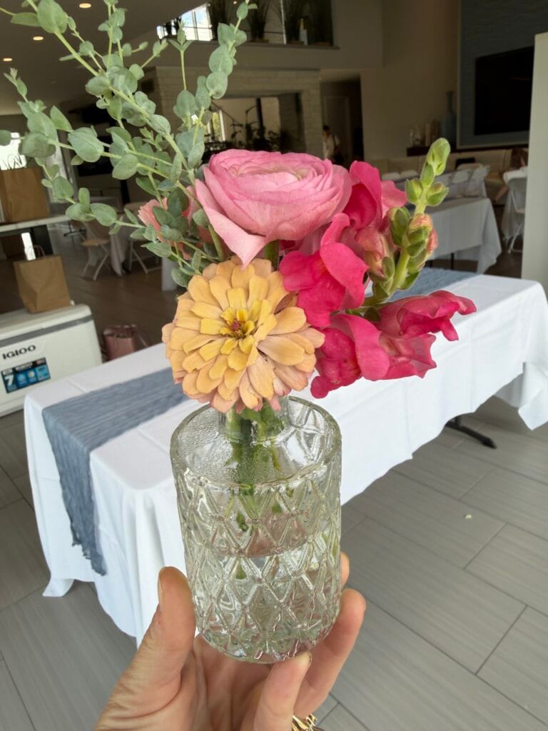 Wedding bud vase flowers
