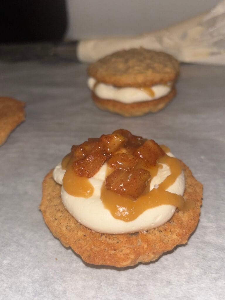 Caramel Apple Oatmeal Cream Pie
