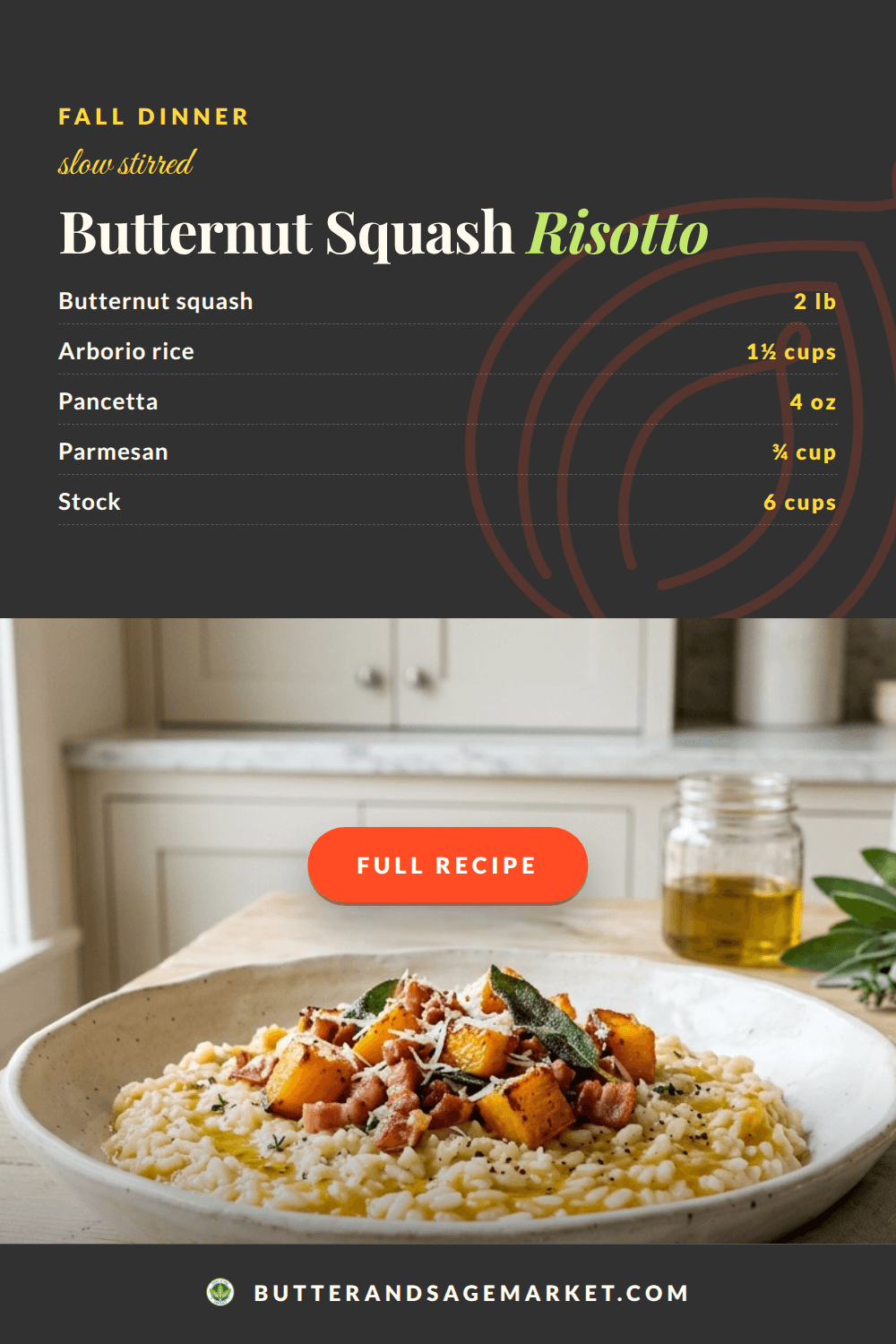 Butternut Squash Risotto with Crispy Pancetta