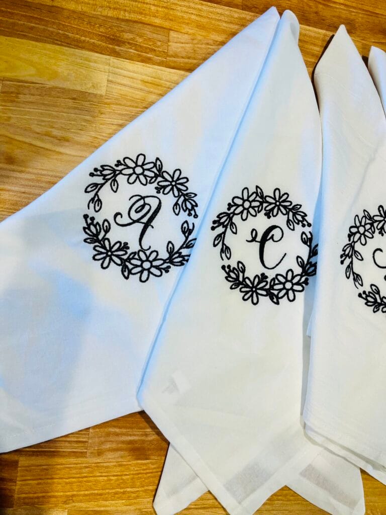 Monogramed Flour Sack Towels
